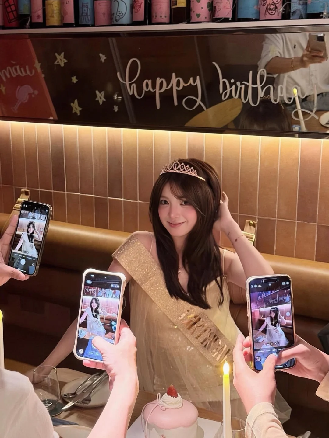 Ảnh 2 của Đầm kim sa hai dây be Amelie