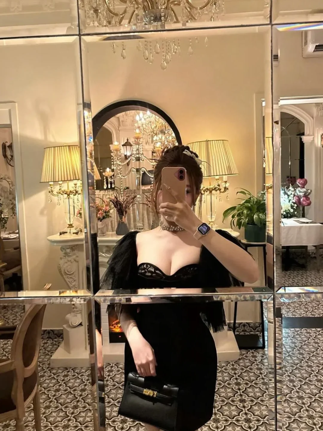 Ảnh 2 của Đầm ngắn satin đen OIA STUDIOS