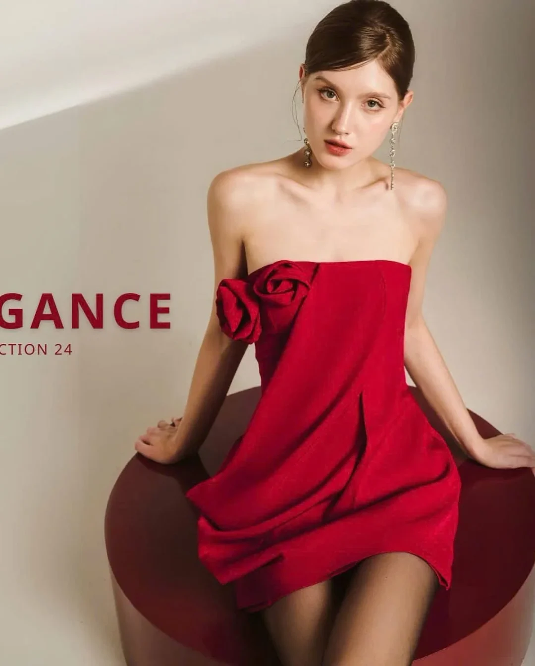 Ảnh 5 của Đầm cúp ngực đỏ nơ lớn XIPI