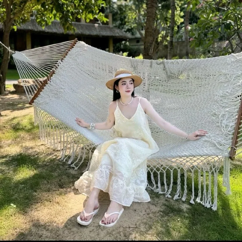 Photo 2 of Váy maxi trắng boho nữ