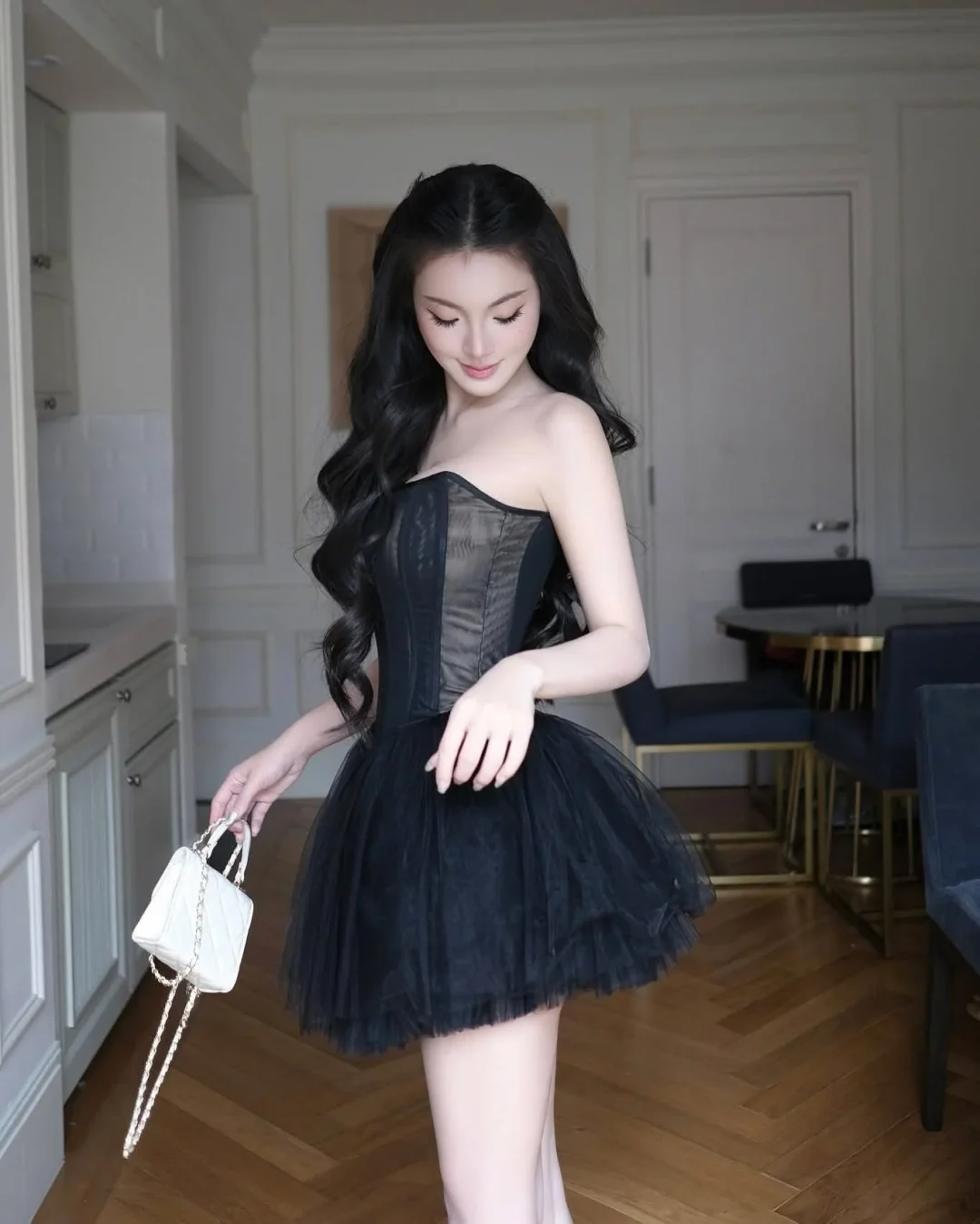 Photo 5 of Váy corset tutu đen Tipblu nữ sang trọng