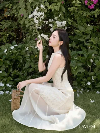 Photo 2 of Váy maxi ren kem nữ LAVIEM size S