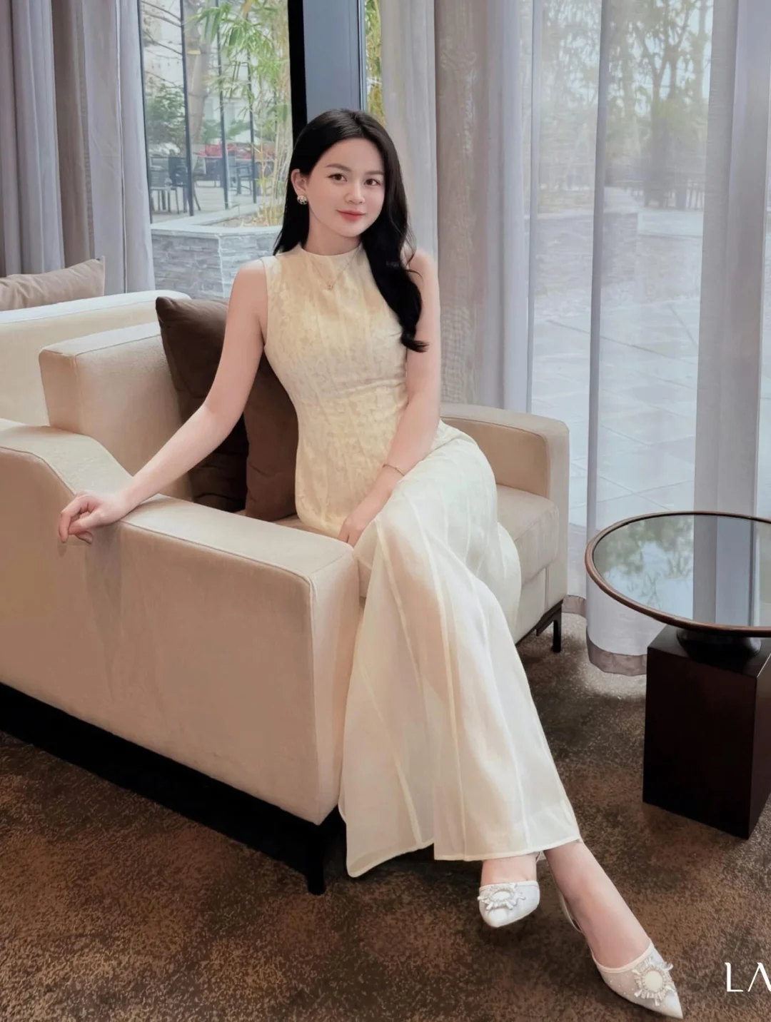 Photo 7 of Váy maxi ren kem nữ LAVIEM size S