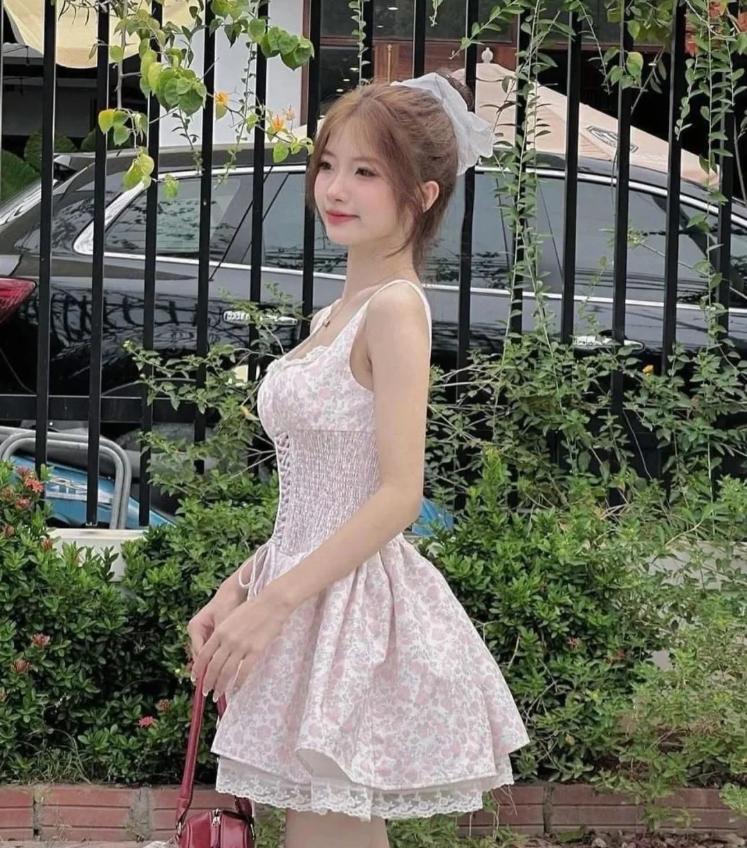Ảnh 4 của Váy hoa nhí corset trắng nữ tính