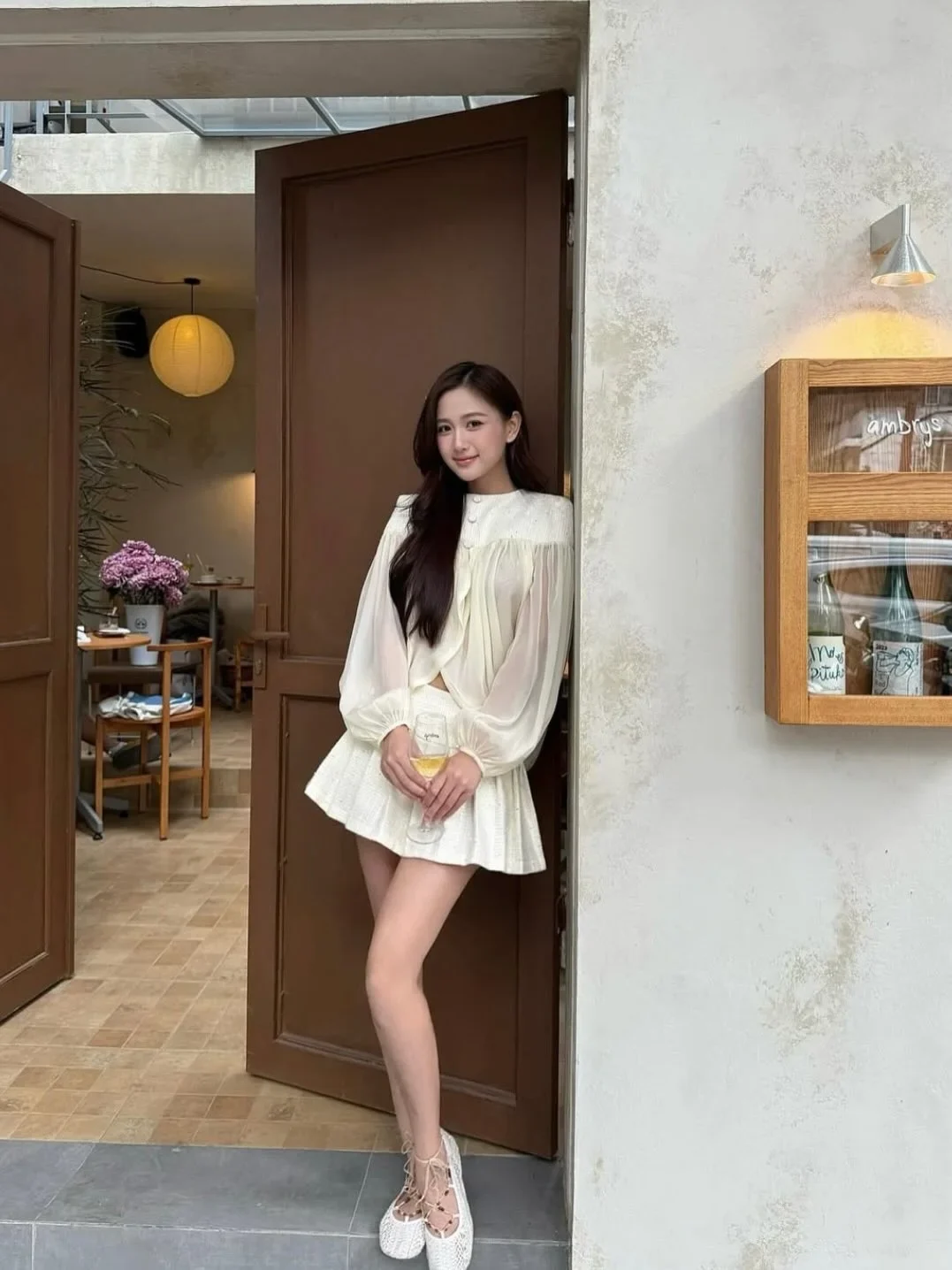Photo 1 of Set Áo Voan Chân Váy Trắng Amelie Nữ