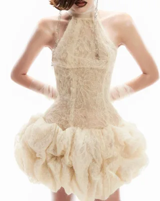 Ảnh 3 của Váy ngắn lông vũ kem Ononmade size S