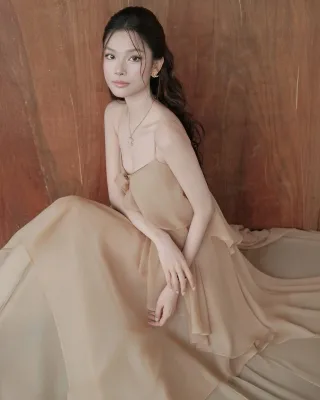 Photo 4 of Đầm maxi voan be Rubies size S