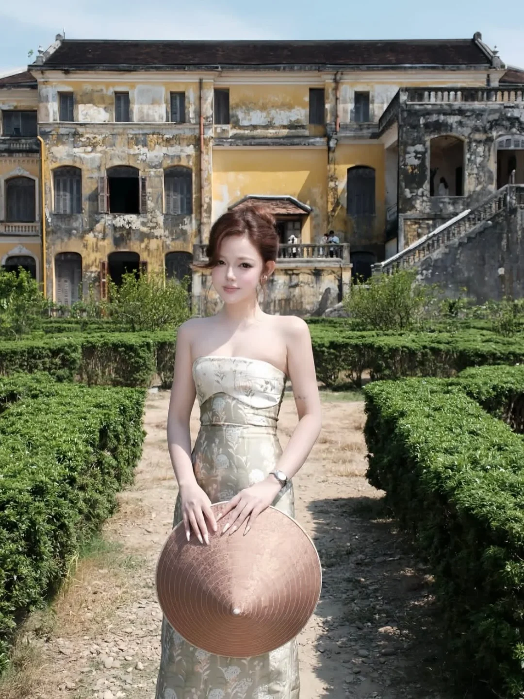 Ảnh 6 của Đầm dạ hội lụa hoa vàng Afrodille