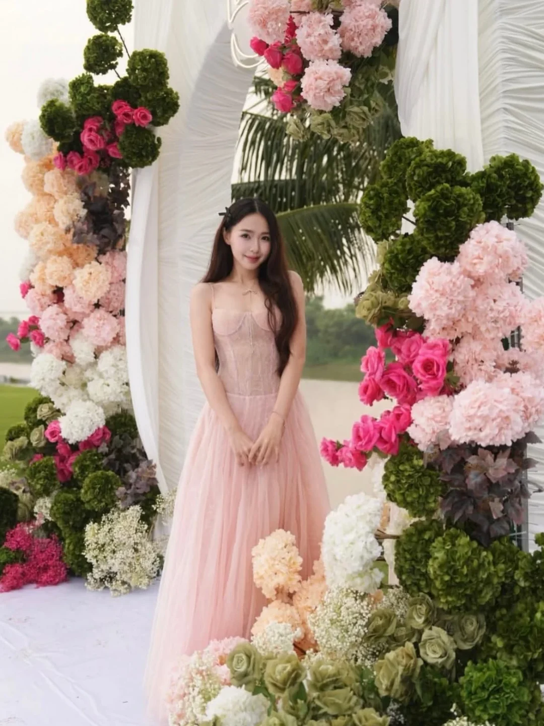 Ảnh 1 của Váy tiệc voan hồng pastel Ononmade