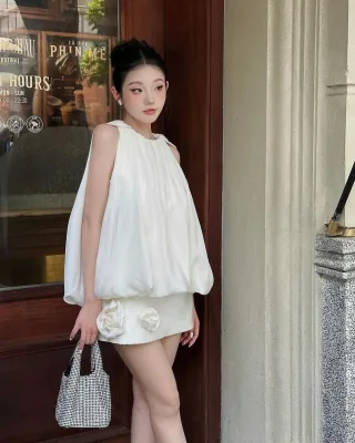 Photo 2 of Set áo váy trắng Crushie nữ size S