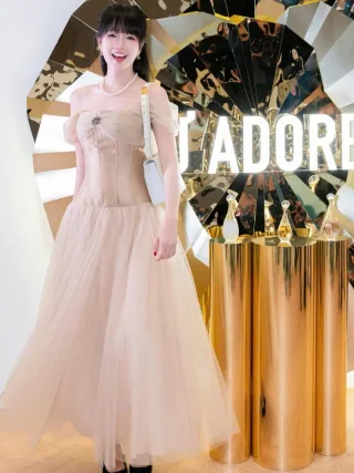 Photo 1 of Đầm dạ hội corset tulle be Ngochantran