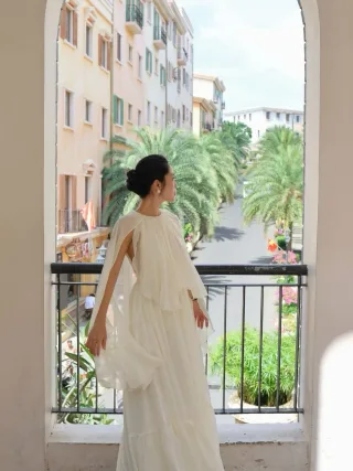 Ảnh 3 của Váy maxi trắng NAN size S nữ