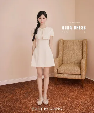 Photo 1 of Đầm trắng ngắn sequin nữ tính