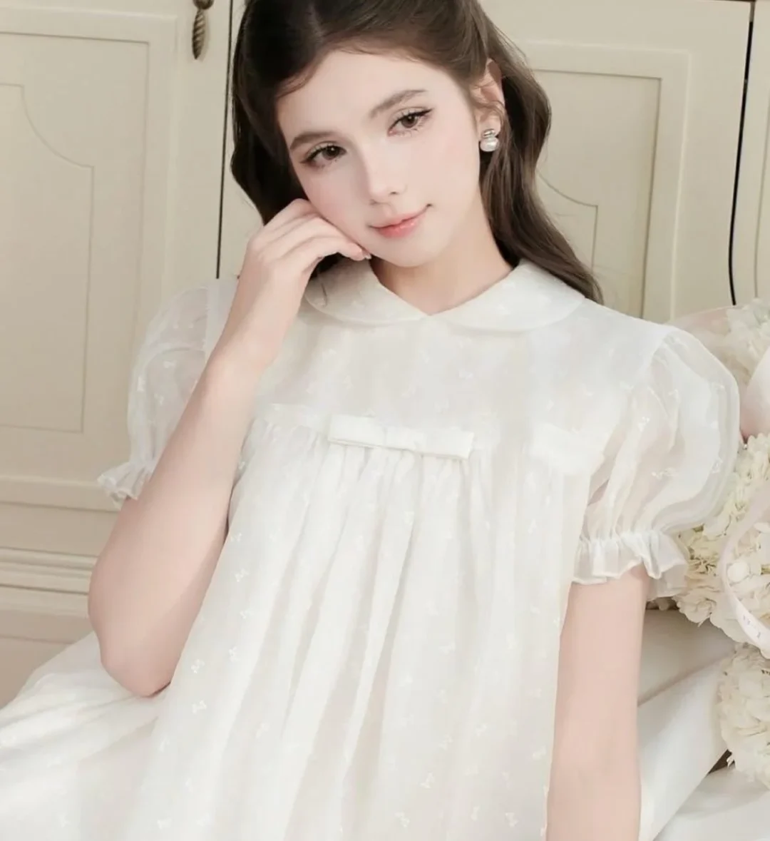 Ảnh 3 của Đầm trắng ngắn babydoll nữ tính vintage