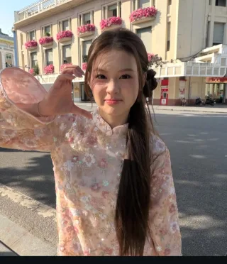Ảnh 3 của Áo dài nữ thêu hoa hồng pastel