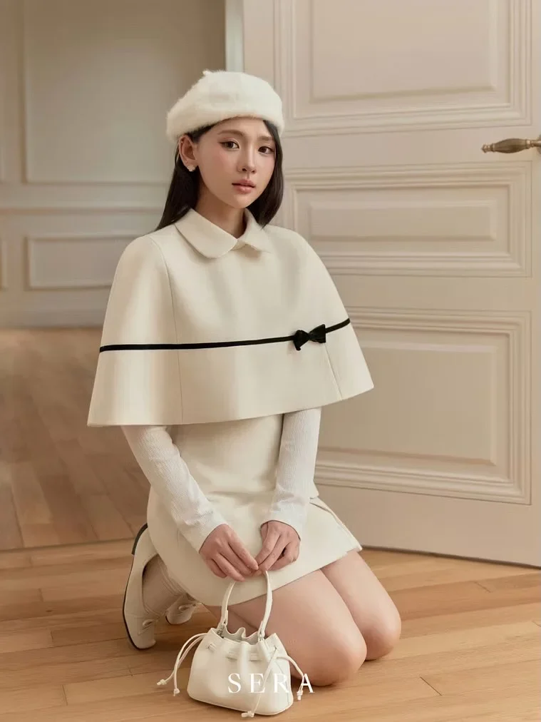 Ảnh 5 của Set áo cape váy ngắn trắng nữ