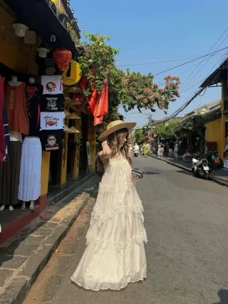 Photo 4 of Váy maxi ren kem hai dây nữ
