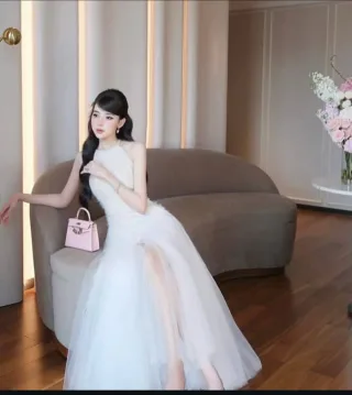 Photo 4 of Váy maxi ren trắng nữ dạ hội