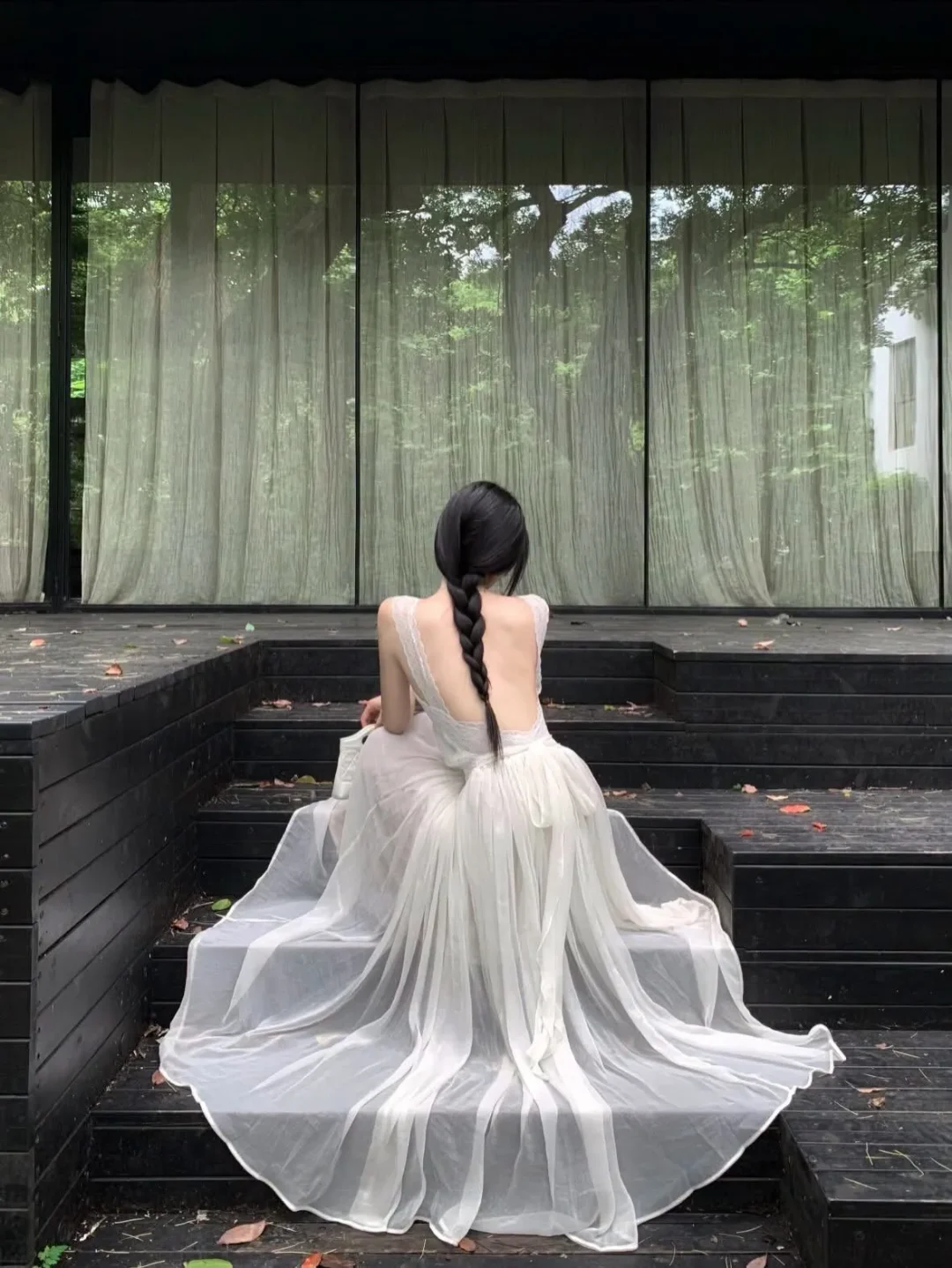 Photo 1 of Váy voan maxi trắng local brand size S