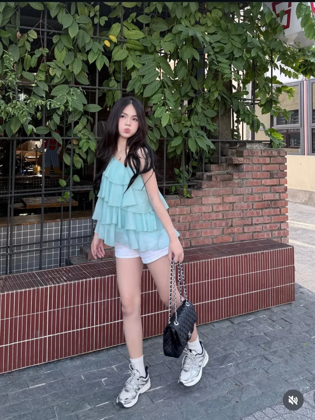 Photo 9 of Áo hai dây voan xanh mint nữ tính