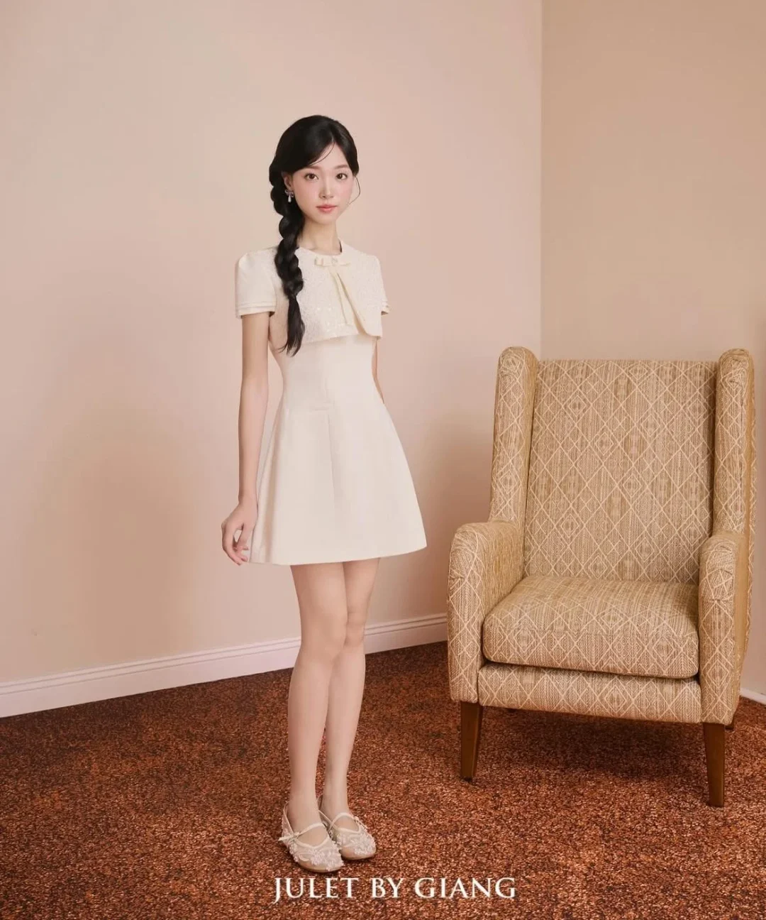 Photo 4 of Đầm trắng ngắn sequin nữ tính
