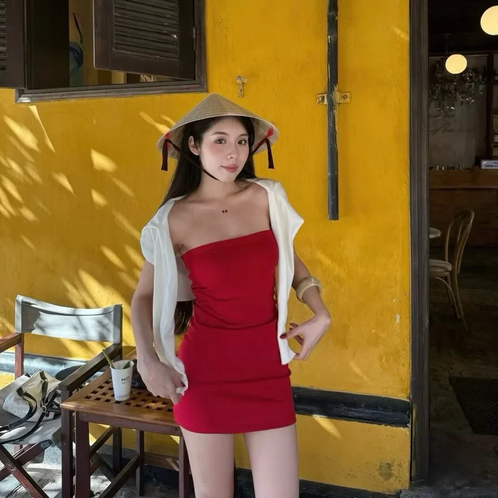 Ảnh 6 của Đầm đỏ cúp ngực nhún nữ thuê