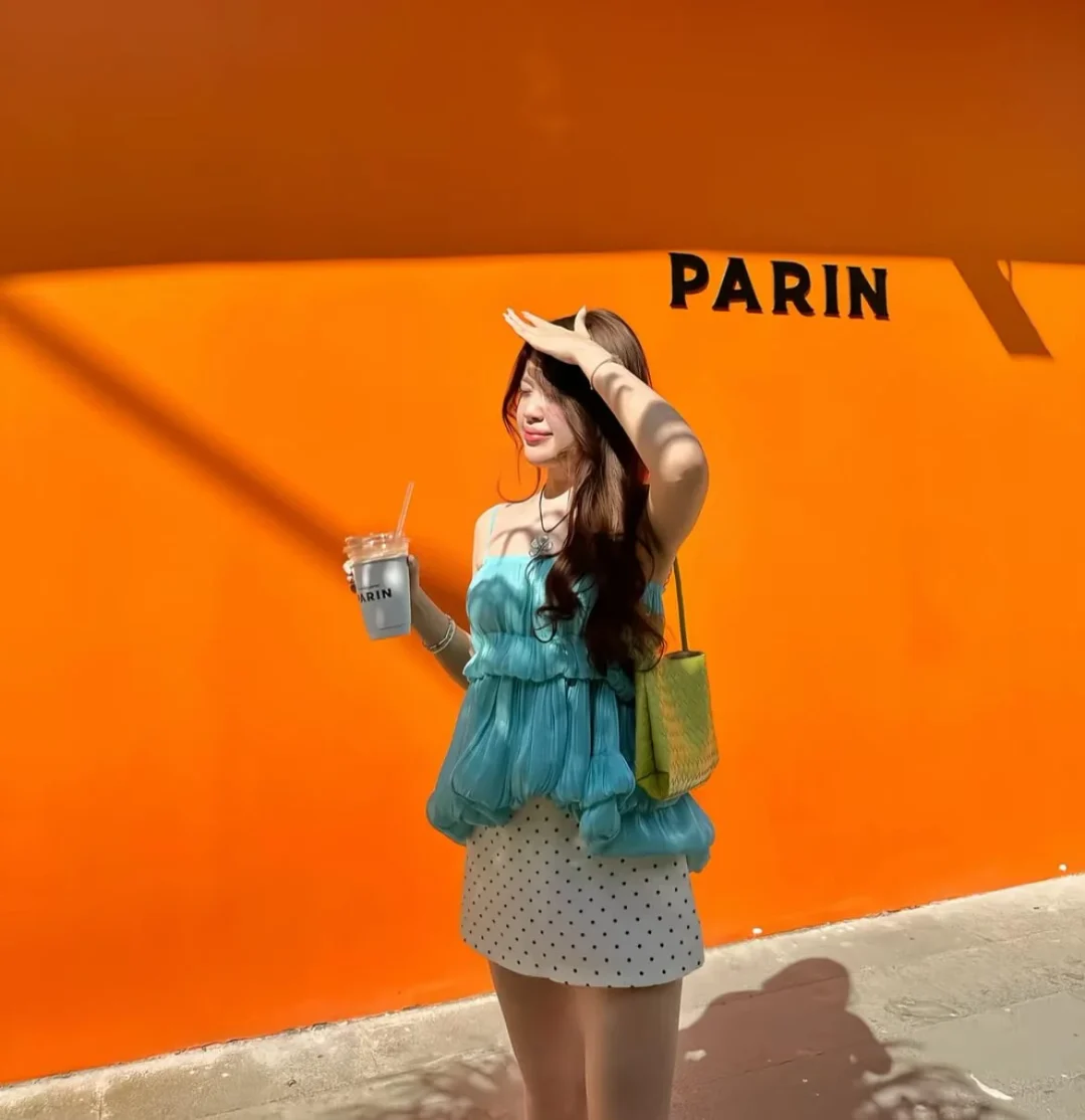 Photo 1 of Áo hai dây bèo nhún xanh ngọc nữ