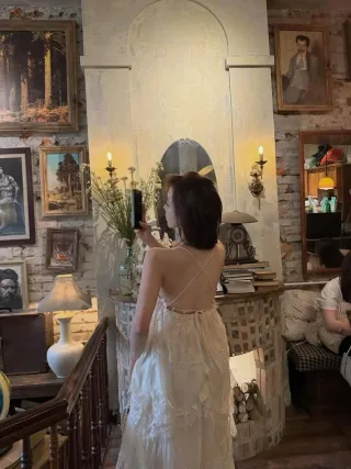 Ảnh 3 của Váy maxi voan trắng nhiều tầng nữ