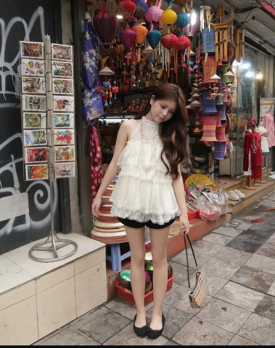 Photo 1 of Áo babydoll trắng bèo ren nữ tính