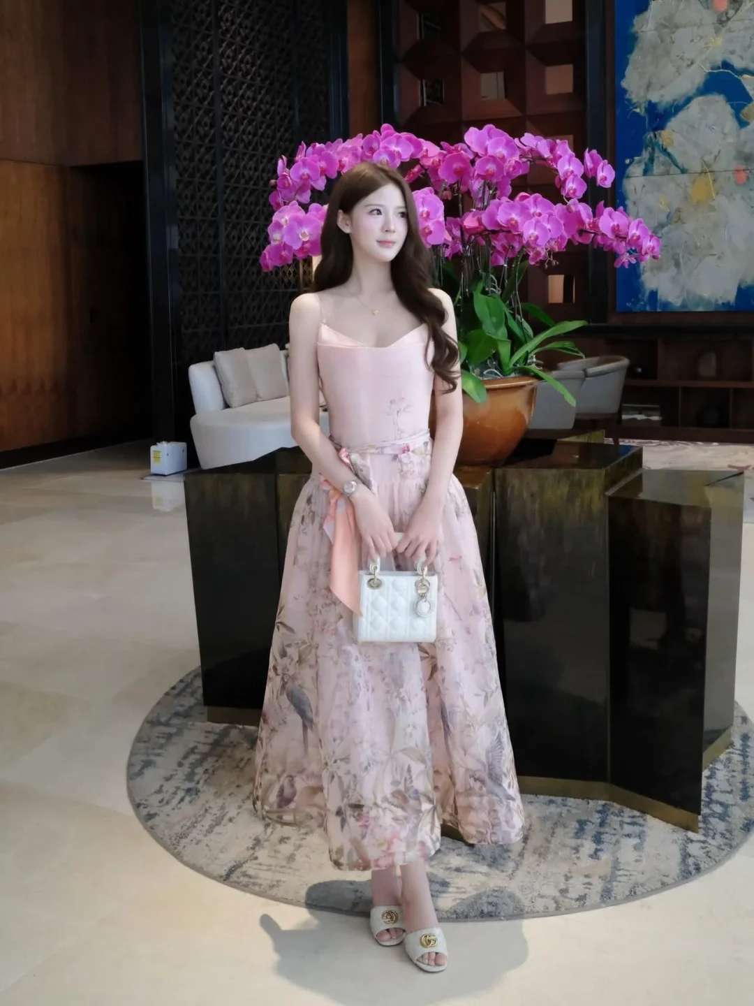 Ảnh 5 của Váy dài hồng pastel Zimerman hai dây