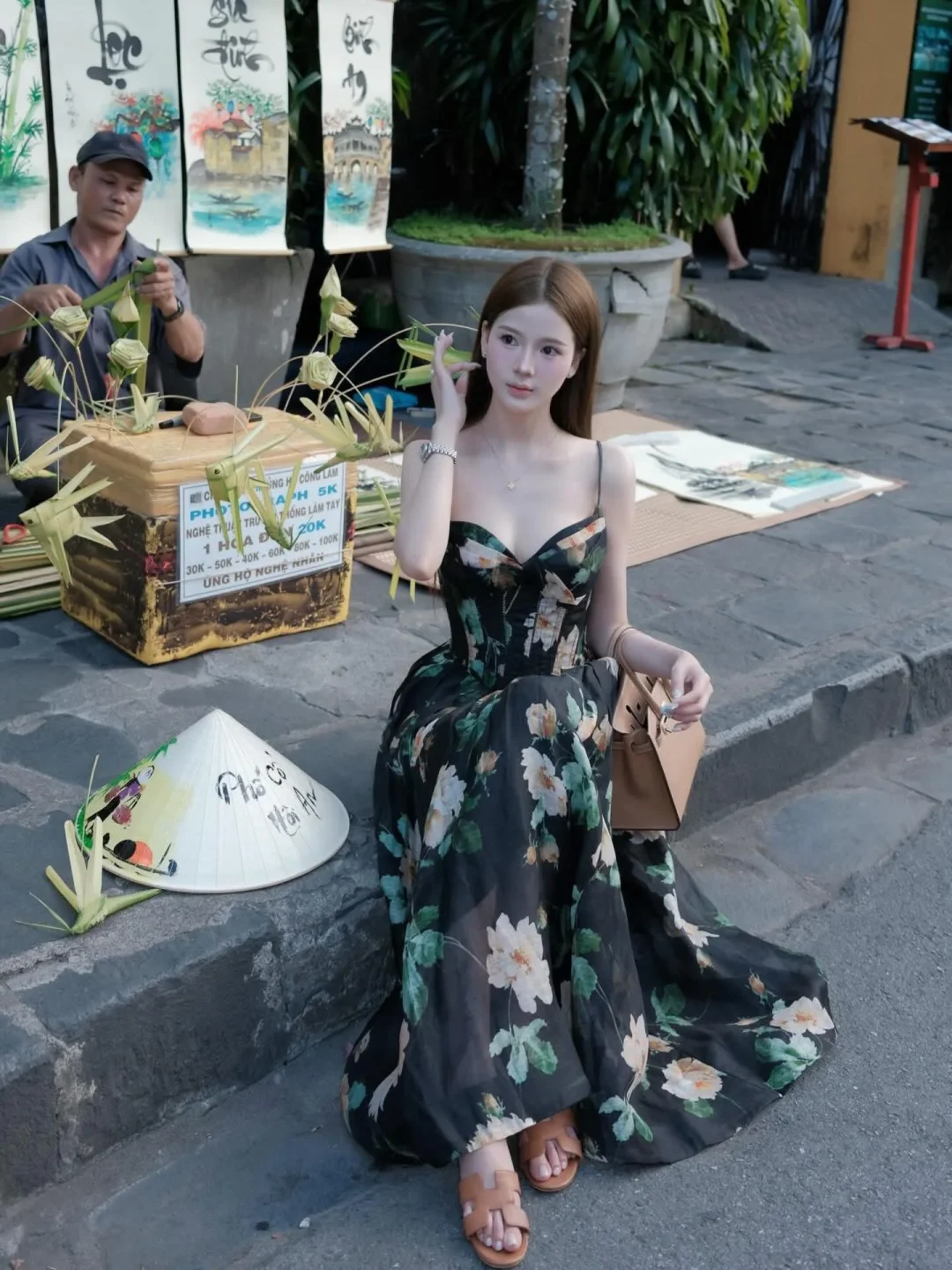 Photo 2 of Váy maxi hoa corset lụa Zimerman VIP