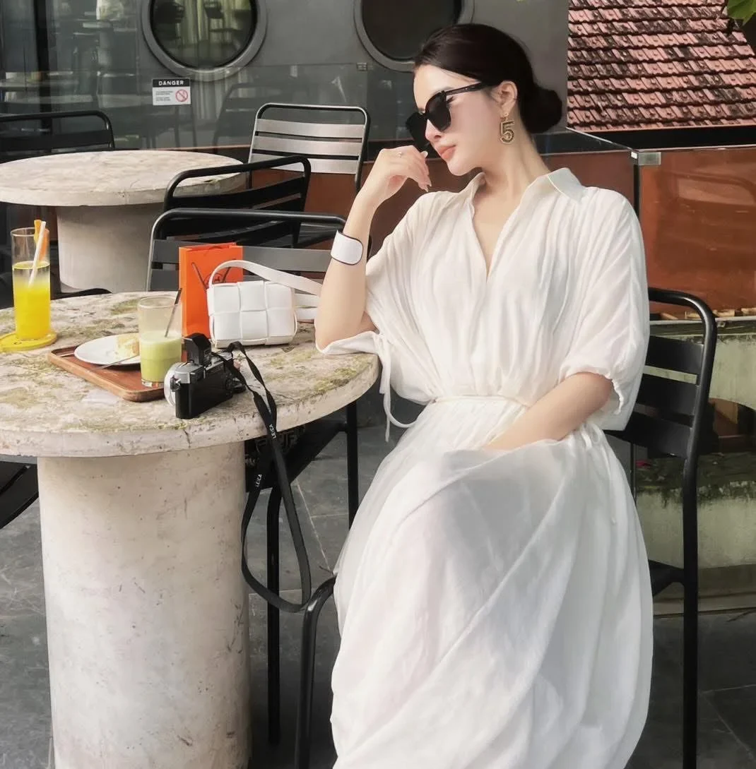 Ảnh 1 của Đầm maxi trắng voan Das Lavie nữ tính