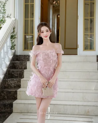 Ảnh 3 của Váy tiệc hồng cánh hoa Josephin nữ