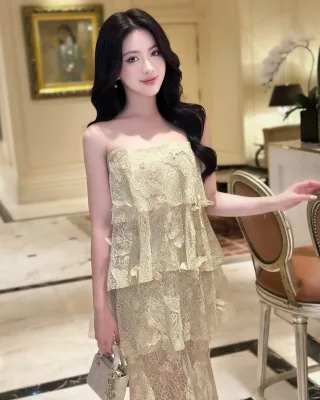 Photo 2 of Váy ren kem hai tầng Josephin nữ
