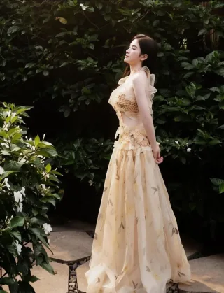 Photo 3 of Váy tiệc voan be Zimerman nữ tính