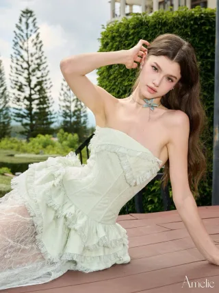 Ảnh 3 của Váy tiệc strapless xanh mint Amelie