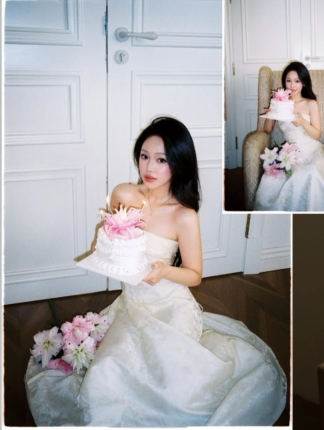 Ảnh 1 của Đầm cưới strapless satin Diana Dress vàng