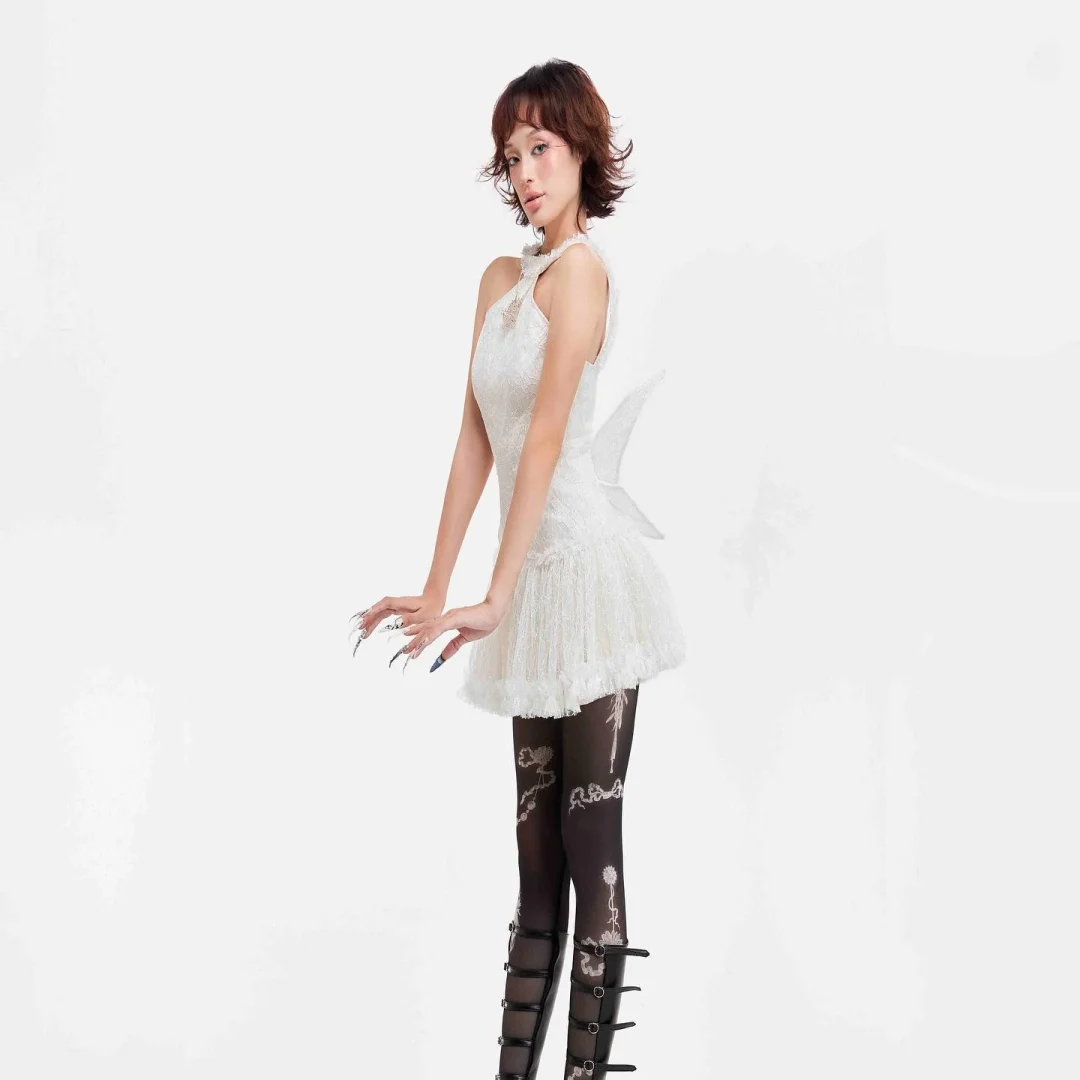 Ảnh 7 của Váy Foam Dress ren trắng LA LUNE