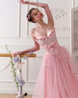 Ảnh 2 của Váy tulle ballet hồng LACEMADE kèm corset