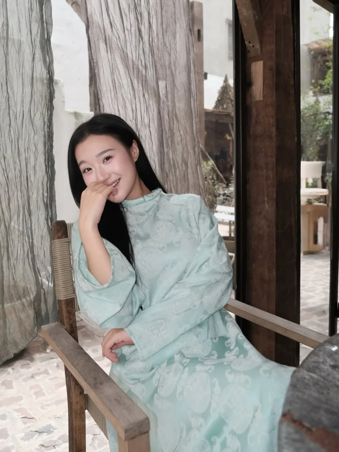 Ảnh 8 của Áo dài Mãn Anh Đường xanh mint nữ