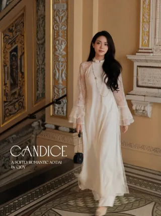 Ảnh 2 của Áo dài cách tân trắng Candice Cjoy