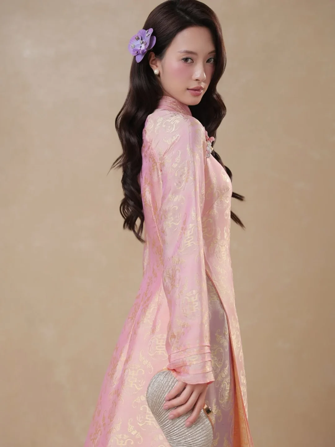 Photo 3 of Áo dài lụa hồng pastel Mộng Uyển