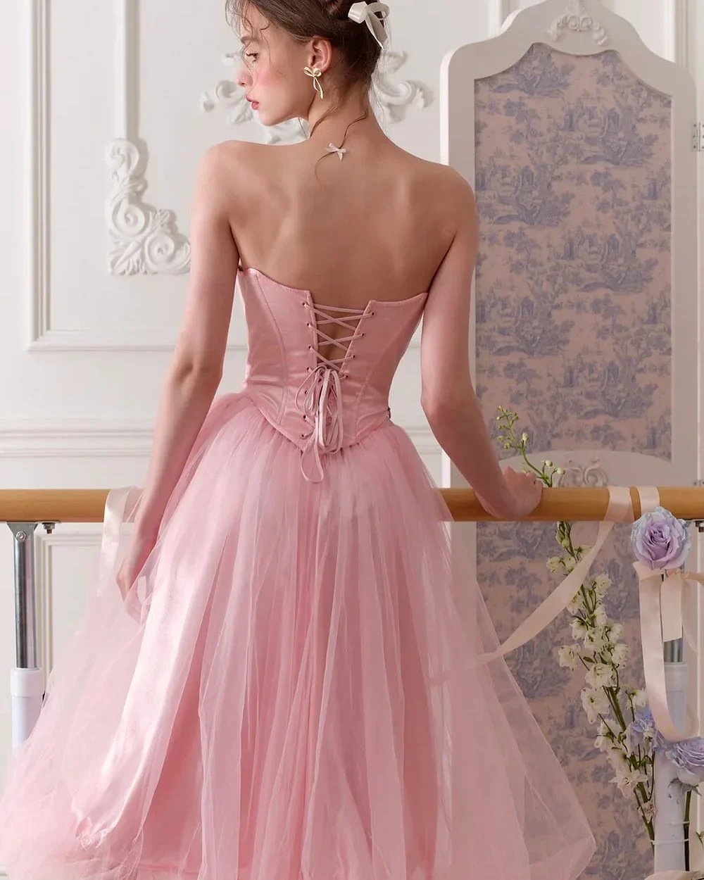 Ảnh 8 của Váy tulle ballet hồng LACEMADE kèm corset