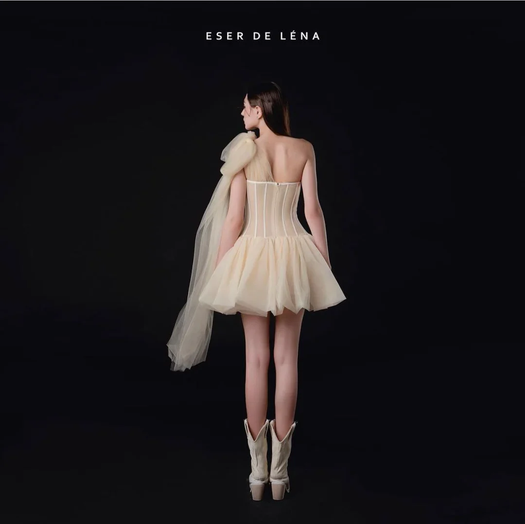 Ảnh 3 của Váy tiệc tulle ngắn kem Eser de Léna