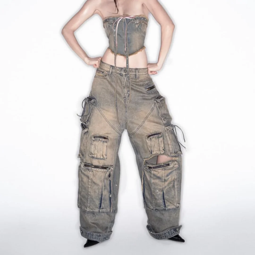 Photo 5 of Quần jeans cargo ASSylum*69 oversized nữ