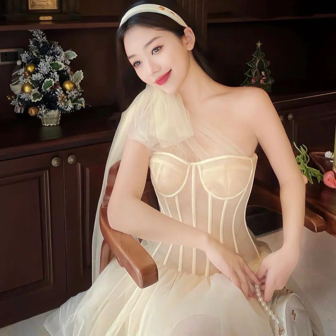 Ảnh 5 của Váy tiệc tulle ngắn kem Eser de Léna