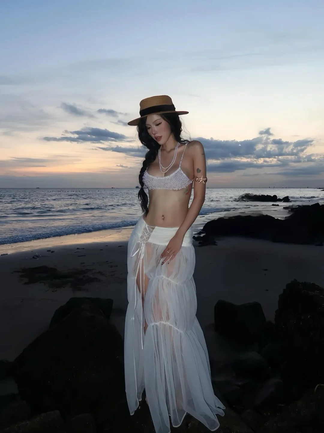Ảnh 6 của Set bra váy voan trắng Aura Tulia