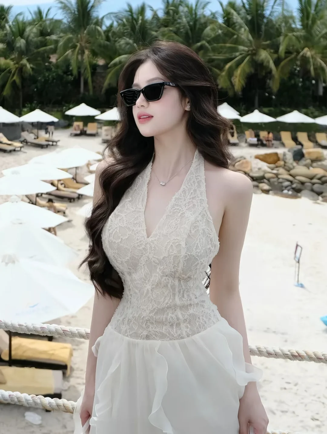 Ảnh 9 của Váy ren maxi kem Amelie Cersi DK0008