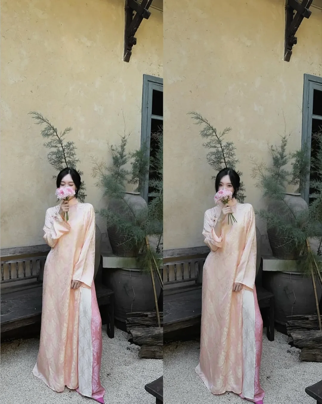 Photo 10 of Áo dài 4 tà cam hồng Renée Studio