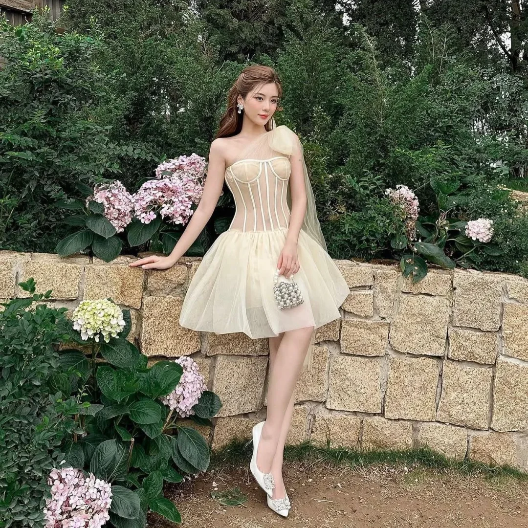 Ảnh 8 của Váy tiệc tulle ngắn kem Eser de Léna
